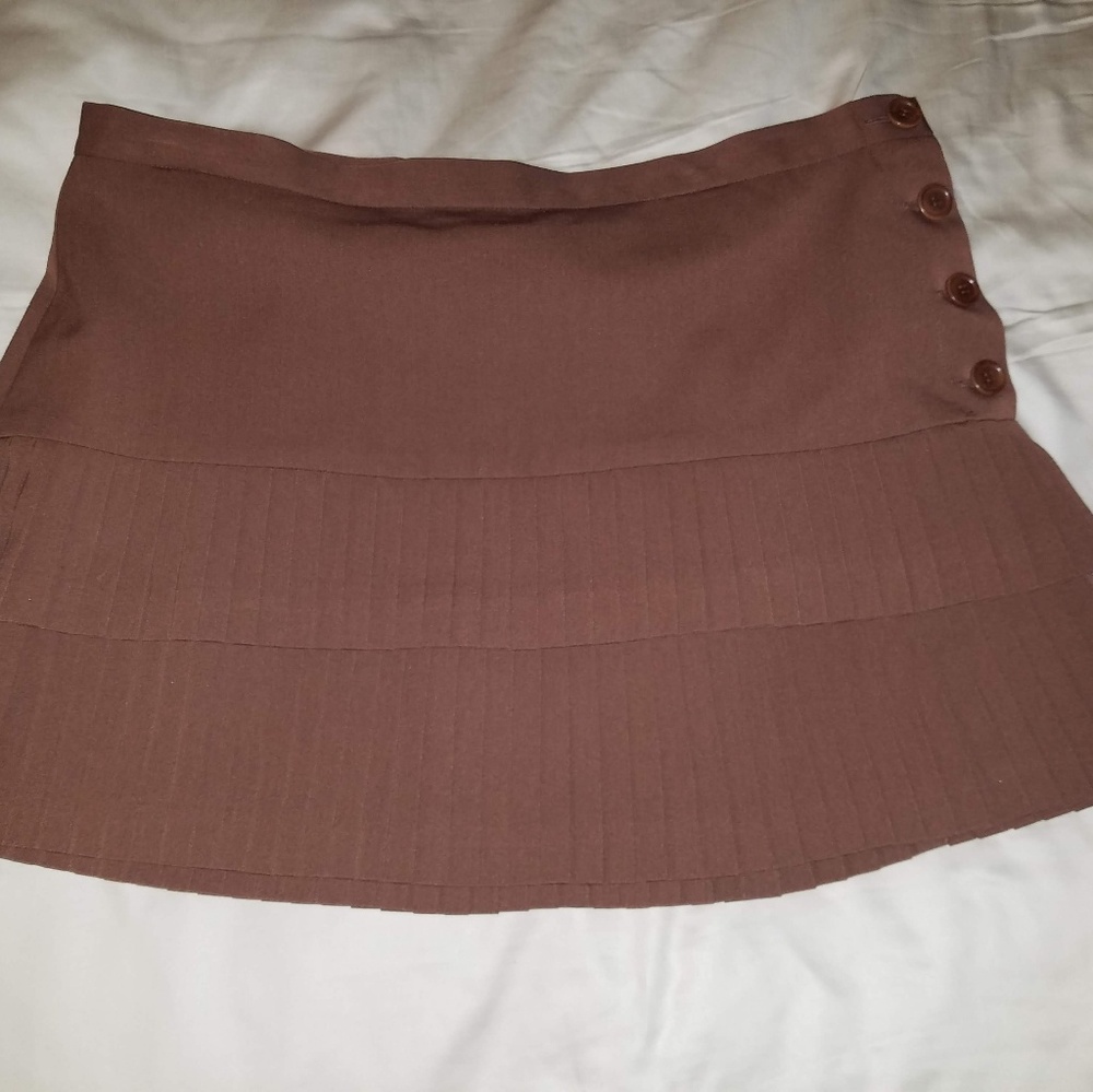 BROWN CLASSIC TENNIS MINI SKIRT
